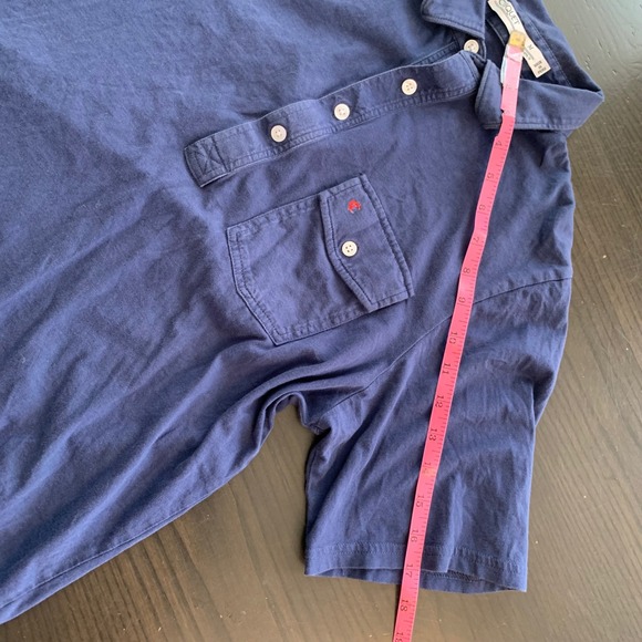 CRIQUET Mens Short Sleeve Polo Shirt Navy Blue Size M Organic Cotton Pocket - Picture 11 of 12